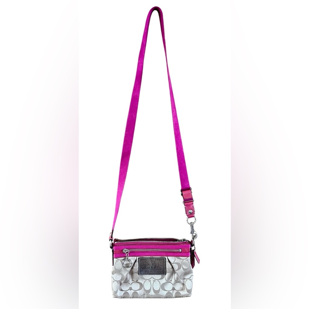 Hostess Pick Coach Signature Crossbody Bag - Pink and Brown - Picture 1 of 9